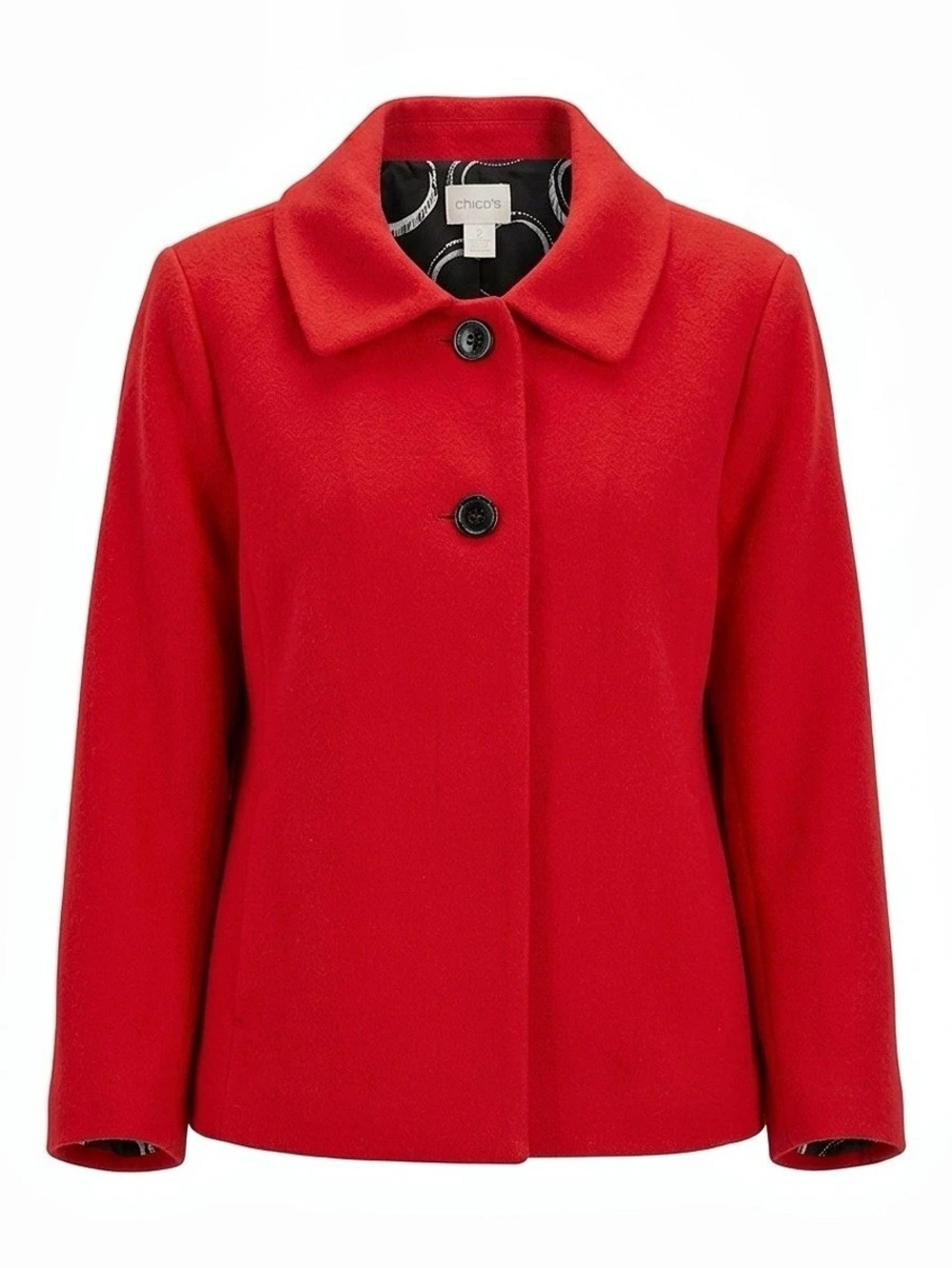 Chico's Red Pea Coat Size 2